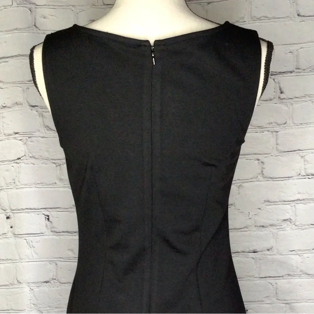 Banana Republic Factory Black Sleeveless Body Contour Dress Front Keyhole 2 NWT